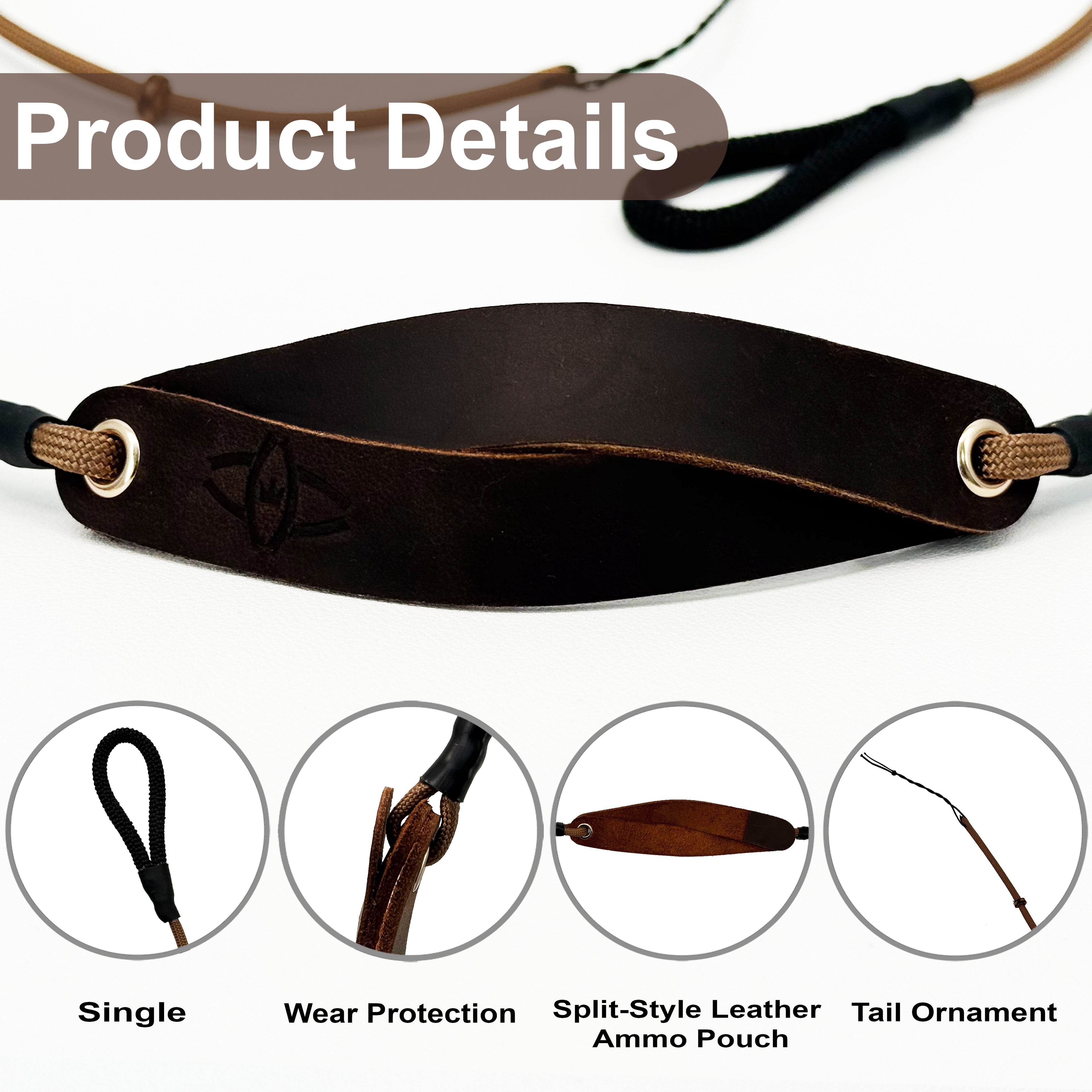 KING DAVID | SCOUT Series Shepherd Sling - Brown, Single-Loop, 27-Inch