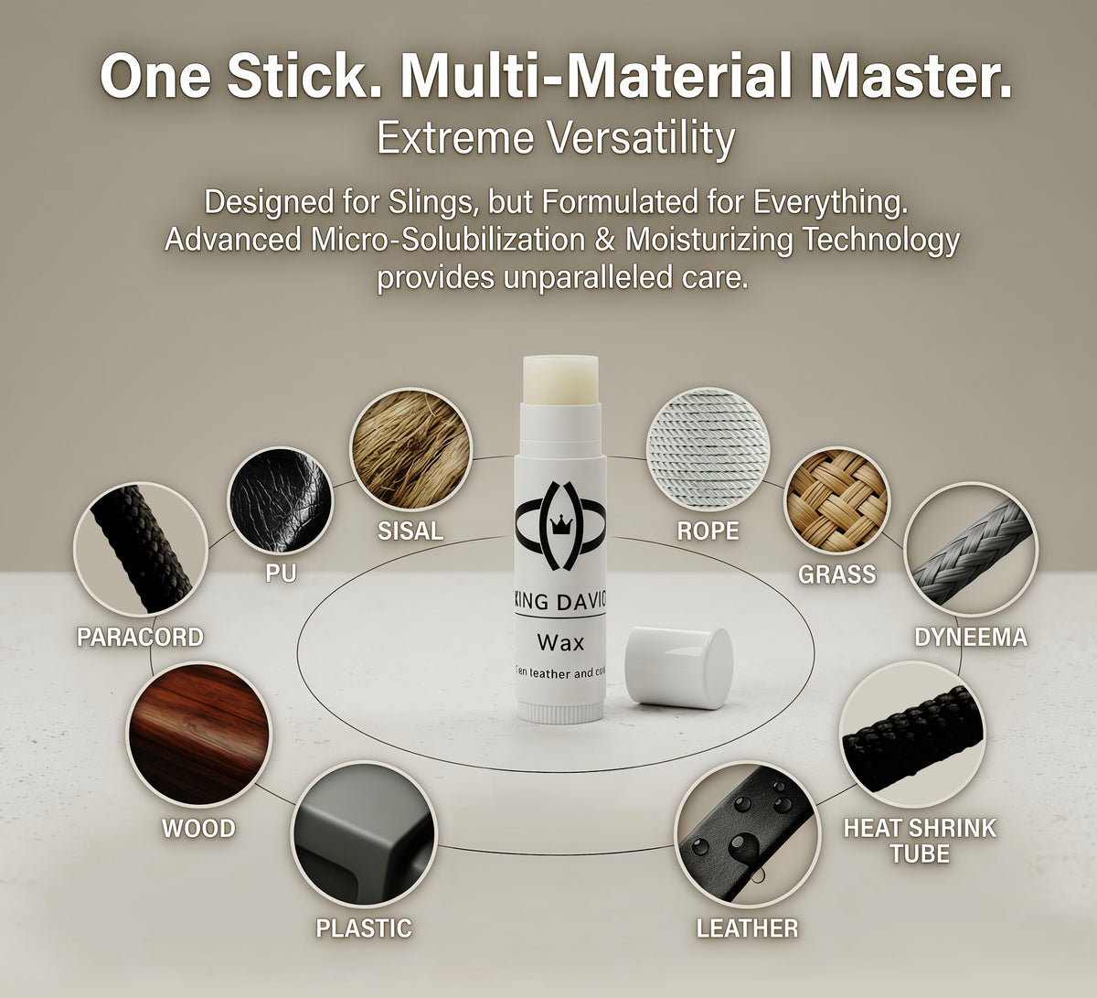 KING DAVID | The Ultimate Sling Wax - Multi-Material Care, Waterproof & Scratch Repair Stick