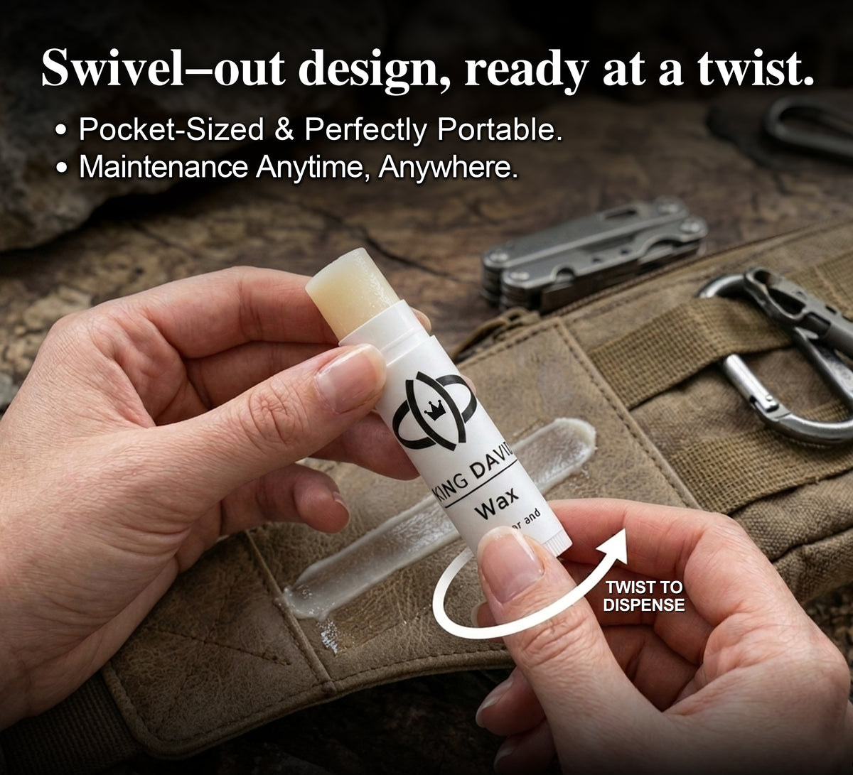 KING DAVID | The Ultimate Sling Wax - Multi-Material Care, Waterproof & Scratch Repair Stick