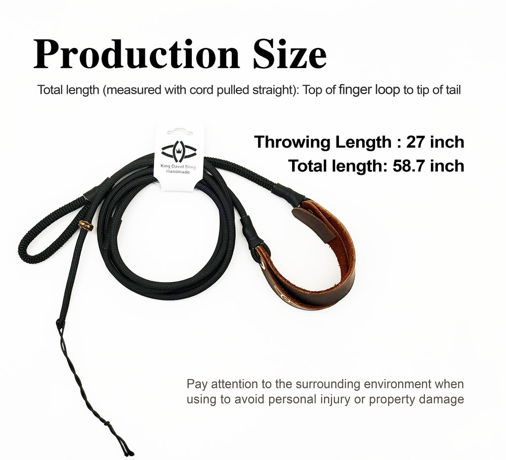 KING DAVID | SCOUT Series Shepherd Sling - Single Loop, Whip-Crack Black