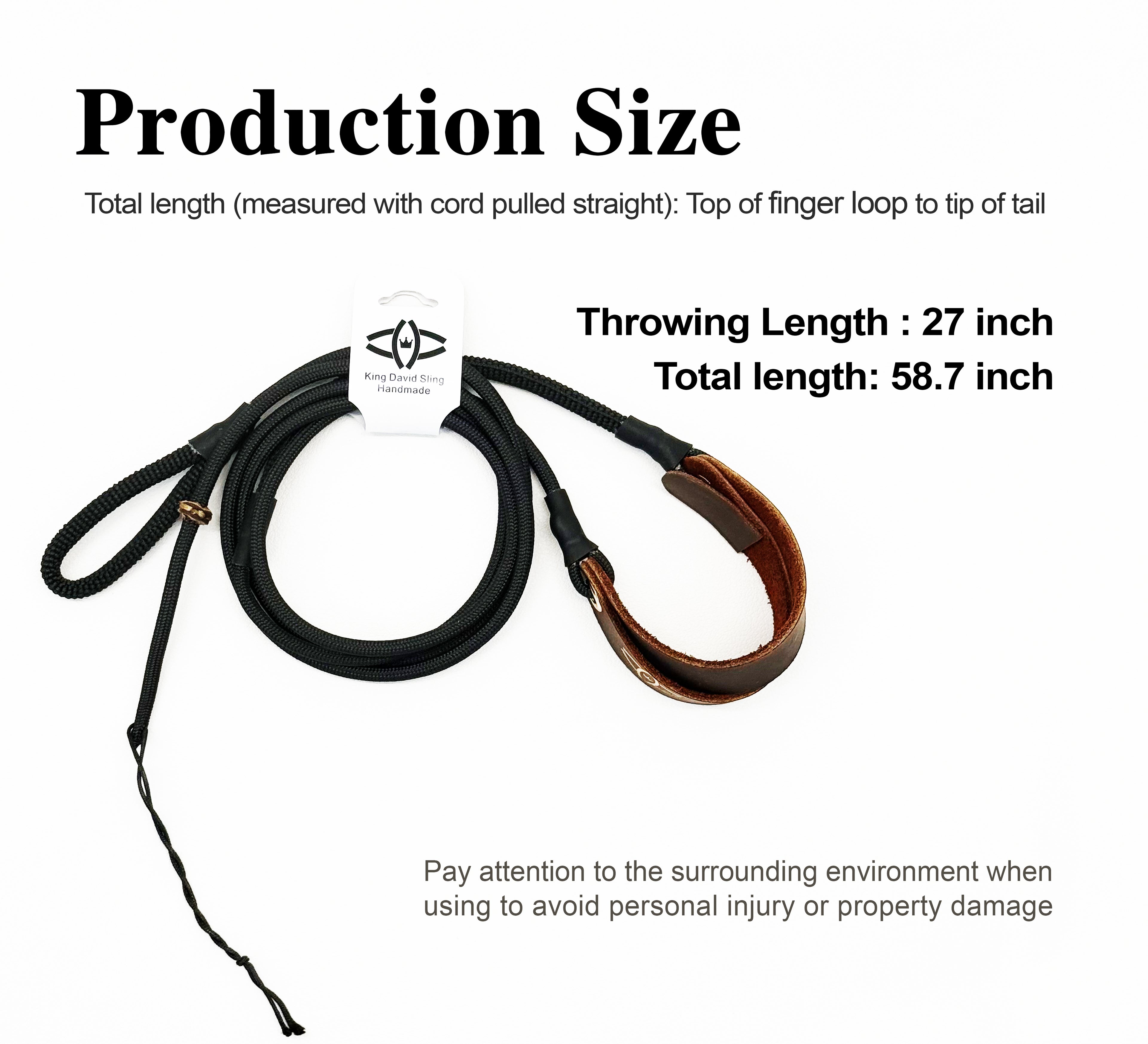 KING DAVID | SCOUT Series Shepherd Sling - Single Loop, Whip-Crack Black