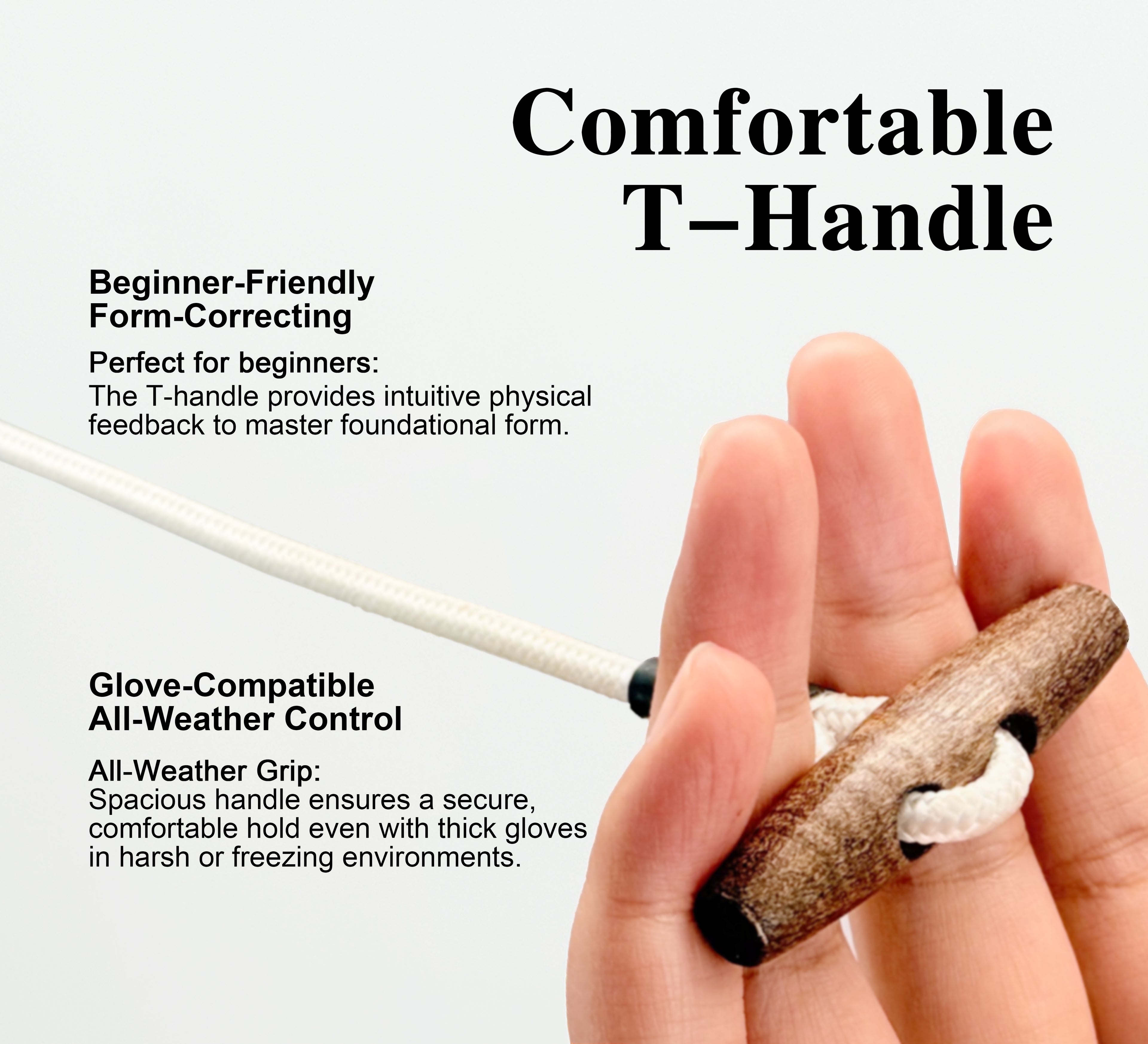 KING DAVID | Centurion Series Shepherd Sling - T-Handle, Whip-Crack White