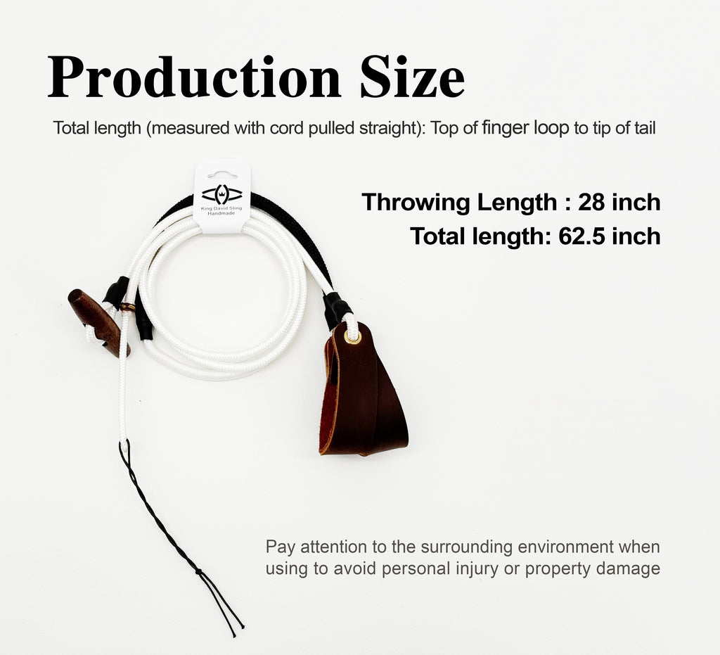 KING DAVID | Centurion Series Shepherd Sling - T-Handle, Whip-Crack White