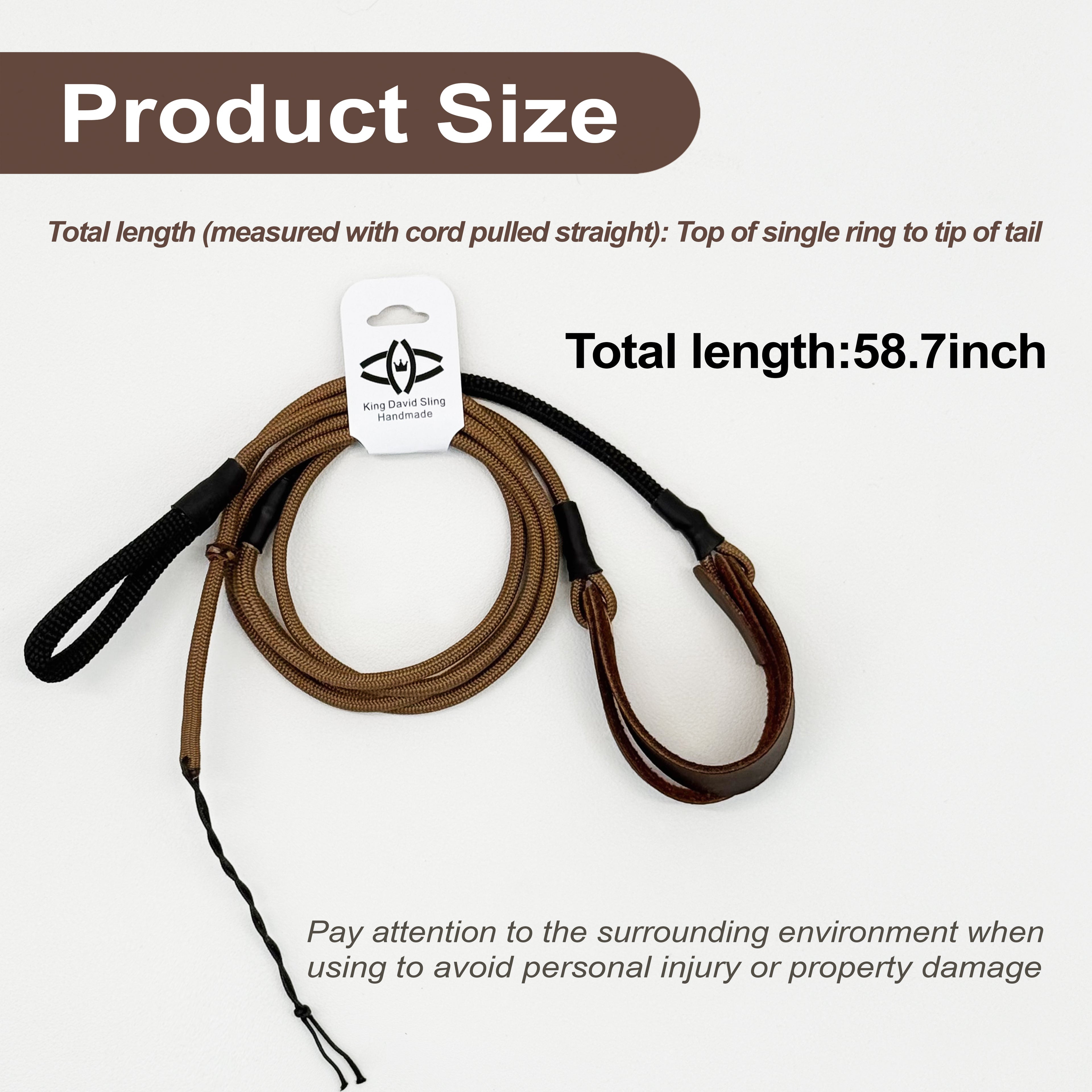 KING DAVID | SCOUT Series Shepherd Sling - Brown, Single-Loop, 27-Inch